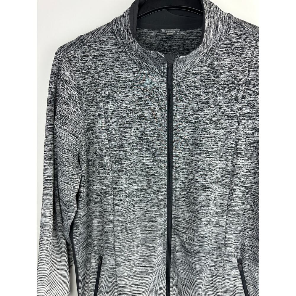 T by Talbots Ombre Black & Grey Striped Full Zip Jacket Stretch Plus Size 2X - Picture 5 of 14